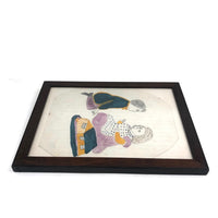 Marvelous 19th C. Naive Watercolor and Graphite Drawing of Two Children and Noah's Arc (?)