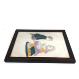 Marvelous 19th C. Naive Watercolor and Graphite Drawing of Two Children and Noah's Arc (?)