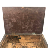 Wonderful 19th Century Folk Art / Tramp Art Box With Birds and Interior Lined with Quack Medicine Advertisement