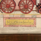 Watercolor Drawing of the H.E. Chamberlain Engine, Rutland Railroad, Presumed by William Linsley, c. 1870