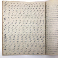 19th Century Penmanship Practice Notebook with Spencerian Bird Drawing