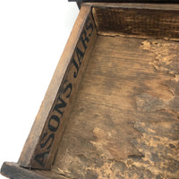Wonderful 19th Century Folk Art / Tramp Art Box With Birds and Interior Lined with Quack Medicine Advertisement