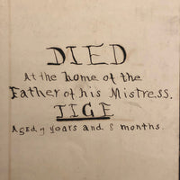 Hand-written Obituary for Beloved Cat Tige, 1880-1889