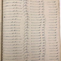 19th Century Penmanship Practice Notebook with Spencerian Bird Drawing