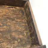 Wonderful 19th Century Folk Art / Tramp Art Box With Birds and Interior Lined with Quack Medicine Advertisement