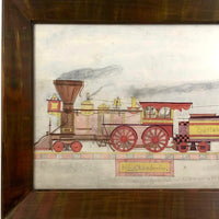 Watercolor Drawing of the H.E. Chamberlain Engine, Rutland Railroad, Presumed by William Linsley, c. 1870