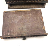 Wonderful 19th Century Folk Art / Tramp Art Box With Birds and Interior Lined with Quack Medicine Advertisement
