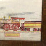 Watercolor Drawing of the H.E. Chamberlain Engine, Rutland Railroad, Presumed by William Linsley, c. 1870