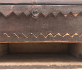 Wonderful 19th Century Folk Art / Tramp Art Box With Birds and Interior Lined with Quack Medicine Advertisement