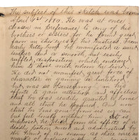 Hand-written Obituary for Beloved Cat Tige, 1880-1889