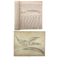 19th Century Penmanship Practice Notebook with Spencerian Bird Drawing