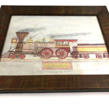 Watercolor Drawing of the H.E. Chamberlain Engine, Rutland Railroad, Presumed by William Linsley, c. 1870
