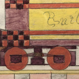 Watercolor Drawing of the H.E. Chamberlain Engine, Rutland Railroad, Presumed by William Linsley, c. 1870