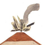 Wonderful Little Antique Watercolored Cutout Figures, House, and Fire!