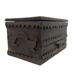 Wonderful 19th Century Folk Art / Tramp Art Box With Birds and Interior Lined with Quack Medicine Advertisement
