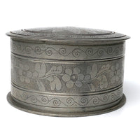 Banka Blinjoe Indonesian Pewter Box With Finely Engraved Decoration