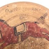 Japanese Horse Roulette in Turned Wooden Box with Great Text on Bottom