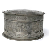 Banka Blinjoe Indonesian Pewter Box With Finely Engraved Decoration