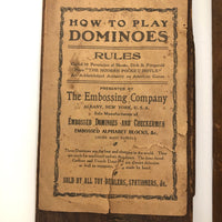 Early Double Nine Embossing Company Dominoes in Original Wooden Box