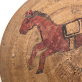 Japanese Horse Roulette in Turned Wooden Box with Great Text on Bottom