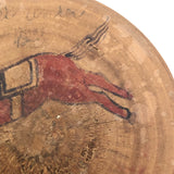 Japanese Horse Roulette in Turned Wooden Box with Great Text on Bottom