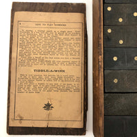 Early Double Nine Embossing Company Dominoes in Original Wooden Box