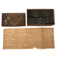 Early Double Nine Embossing Company Dominoes in Original Wooden Box