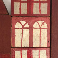 Great Old Hand-painted Wooden House Building Blocks + Huge Lot of Extras If You Want Them!