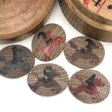 Japanese Horse Roulette in Turned Wooden Box with Great Text on Bottom