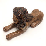 Brown Glazed Folk Art Signed Clay Lion in the Manner of John Bell