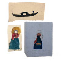 Three Tiny Naive Watercolor Drawings