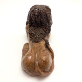 Brown Glazed Folk Art Signed Clay Lion in the Manner of John Bell