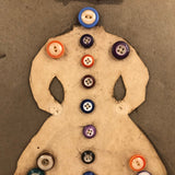 Wonderful Button Woman Silhouette Mounted in Card