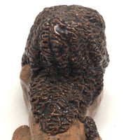 Brown Glazed Folk Art Signed Clay Lion in the Manner of John Bell