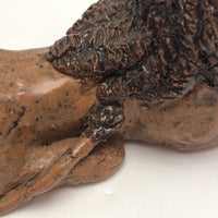 Brown Glazed Folk Art Signed Clay Lion in the Manner of John Bell