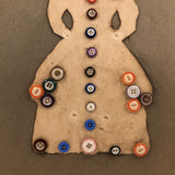 Wonderful Button Woman Silhouette Mounted in Card