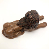 Brown Glazed Folk Art Signed Clay Lion in the Manner of John Bell