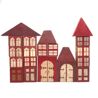 Great Old Hand-painted Wooden House Building Blocks + Huge Lot of Extras If You Want Them!
