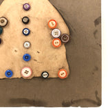 Wonderful Button Woman Silhouette Mounted in Card