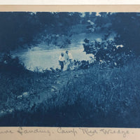 Interesting 1906 Cyanotype Postcard from Camp Red Wedge, with Gingerale Drawing