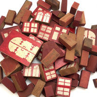 Great Old Hand-painted Wooden House Building Blocks + Huge Lot of Extras If You Want Them!