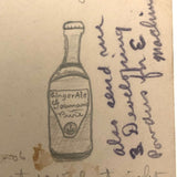 Interesting 1906 Cyanotype Postcard from Camp Red Wedge, with Gingerale Drawing