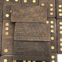 Early Double Nine Embossing Company Dominoes in Original Wooden Box