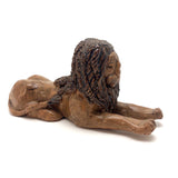 Brown Glazed Folk Art Signed Clay Lion in the Manner of John Bell