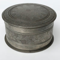 Banka Blinjoe Indonesian Pewter Box With Finely Engraved Decoration