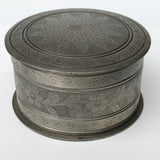 Banka Blinjoe Indonesian Pewter Box With Finely Engraved Decoration