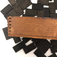Early Double Nine Embossing Company Dominoes in Original Wooden Box