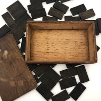 Early Double Nine Embossing Company Dominoes in Original Wooden Box