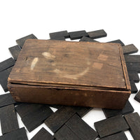 Early Double Nine Embossing Company Dominoes in Original Wooden Box