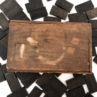 Early Double Nine Embossing Company Dominoes in Original Wooden Box